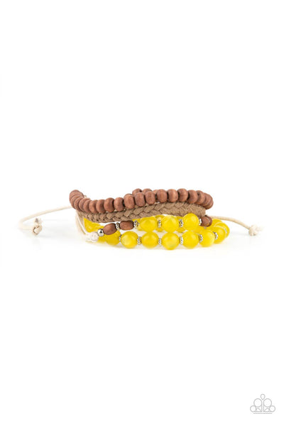 Paparazzi Bracelet - Down HOMESPUN - Yellow Urban