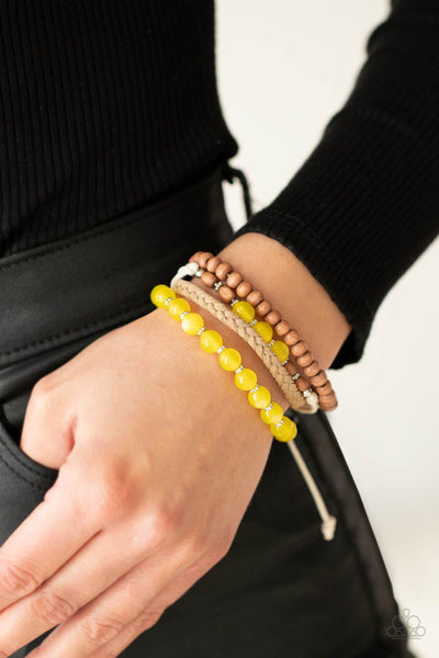 Paparazzi Bracelet - Down HOMESPUN - Yellow Urban