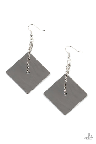 Paparazzi Earring - Block Party Posh - Black