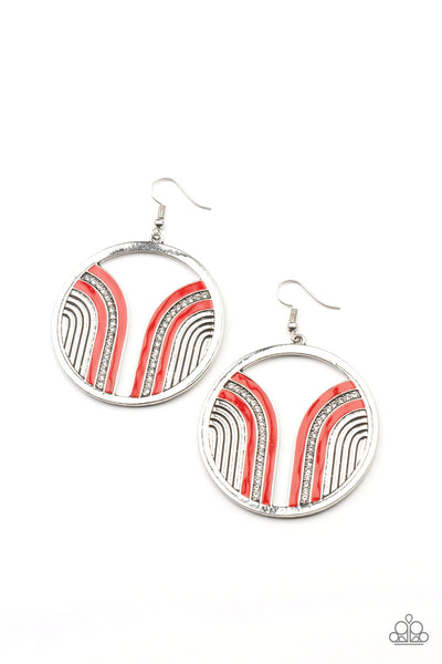 Paparazzi Earring - Delightfully Deco - Red