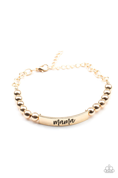Paparazzi Bracelet - Mom Squad - Gold
