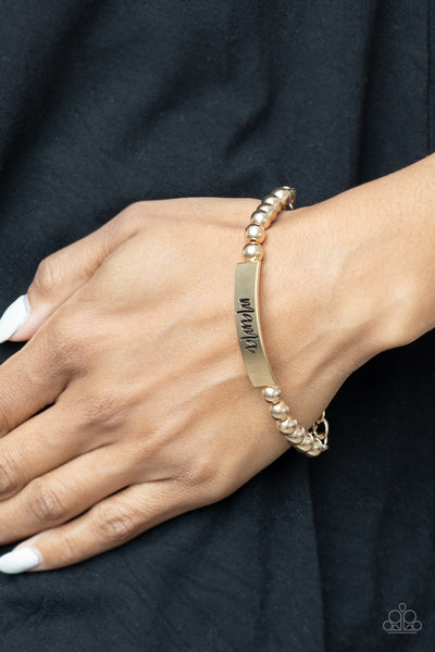 Paparazzi Bracelet - Mom Squad - Gold