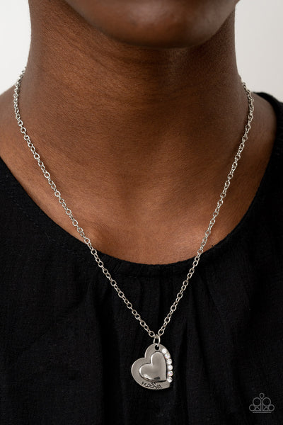 Paparazzi Necklace - Happily Heartwarming - White