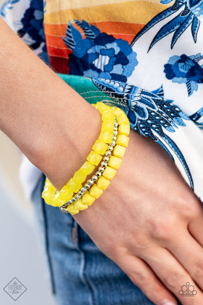 Paparazzi Bracelet - Vacay Vagabond - Yellow