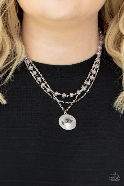 Paparazzi Necklace - Promoted to Grandma - Pink