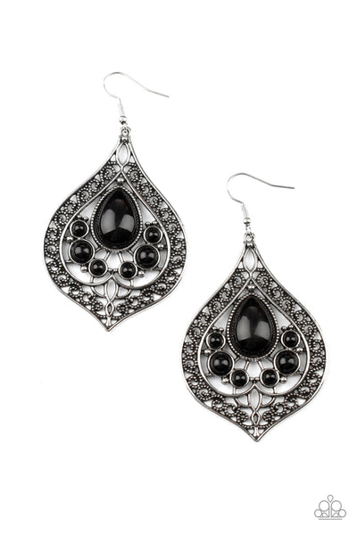 Paparazzi Earring - New Delhi Nouveau - Black