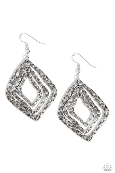 Paparazzi Earring - Primitive Performance - Silver