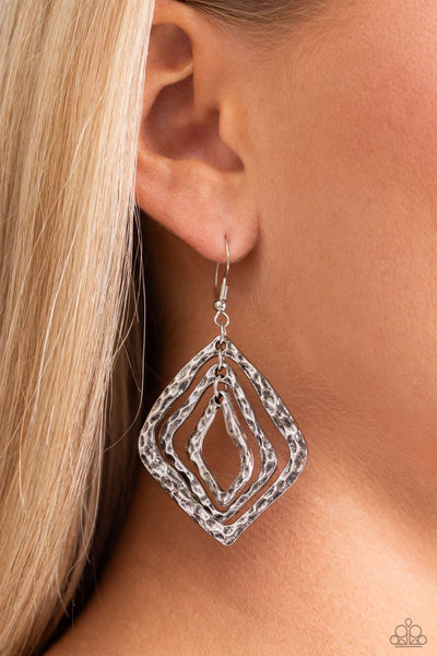 Paparazzi Earring - Primitive Performance - Silver