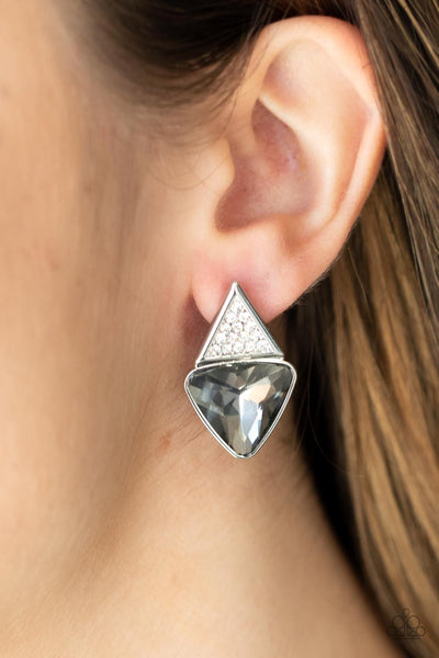 Paparazzi Earring - Risky Razzle - Silver