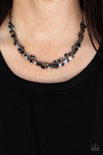 Paparazzi Necklace - Starry Anthem - Black Choker