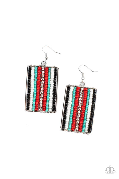 Paparazzi Earring - Beadwork Wonder - Red