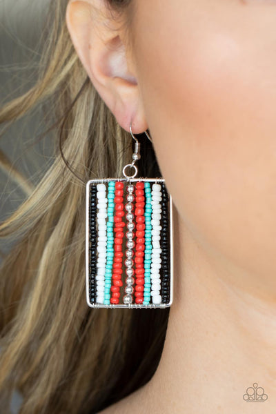 Paparazzi Earring - Beadwork Wonder - Red