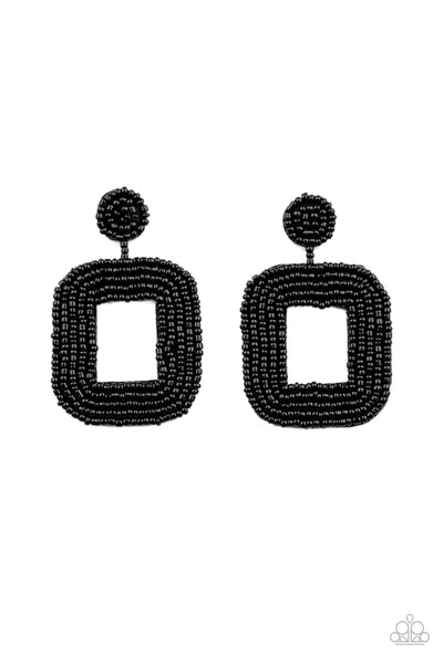 Paparazzi Earring - Beaded Bella - Black