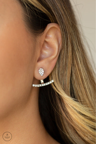 Paparazzi Earring - Glowing Glimmer - White