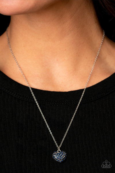 Paparazzi Necklace - Heart-Warming Glow - Blue