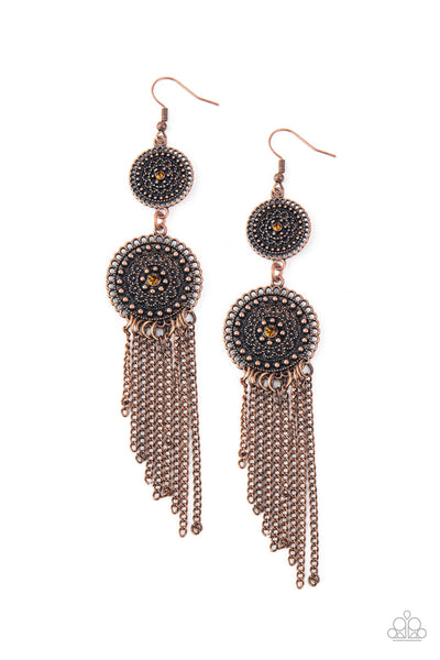 Paparazzi Earring - Medallion Mecca - Copper