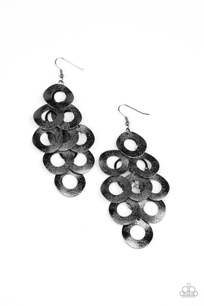 Paparazzi Earring - Scattered Shimmer - Black