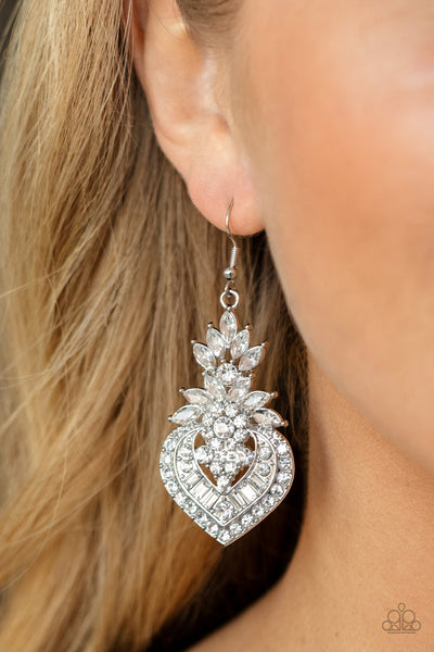 Paparazzi Earring - Royal Hustle - White