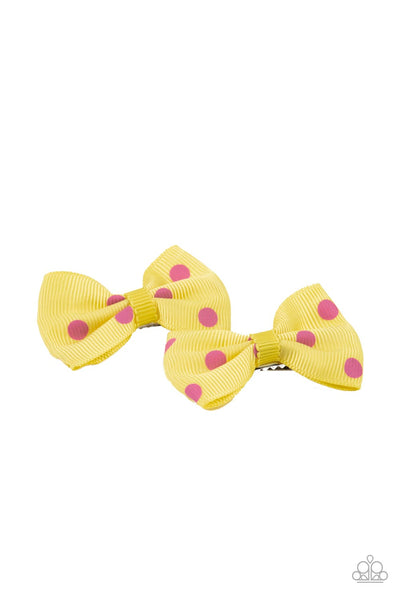 Paparazzi Hair Accessory - Polka Dot Drama - Yellow