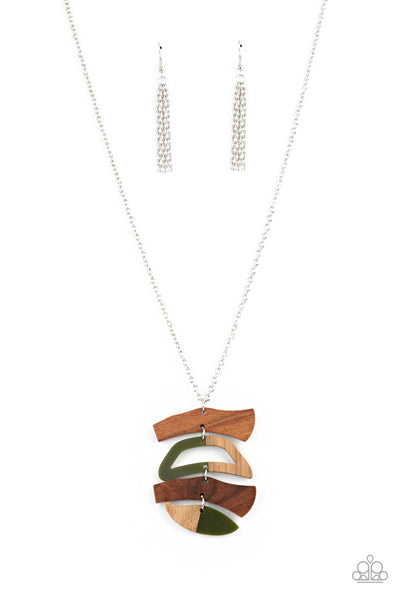 Paparazzi Necklace - A WOODWORK In Progress - Green