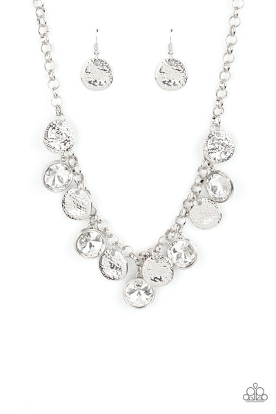 Paparazzi Necklace - Spot On Sparkle - White