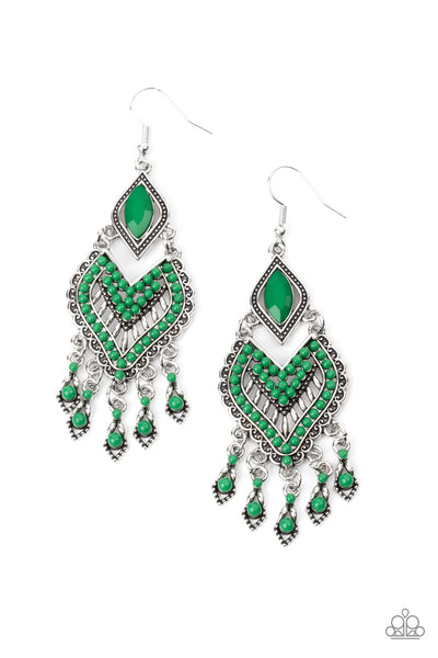 Paparazzi Earring - Dearly Debonair - Green