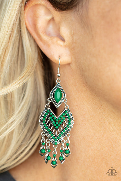 Paparazzi Earring - Dearly Debonair - Green