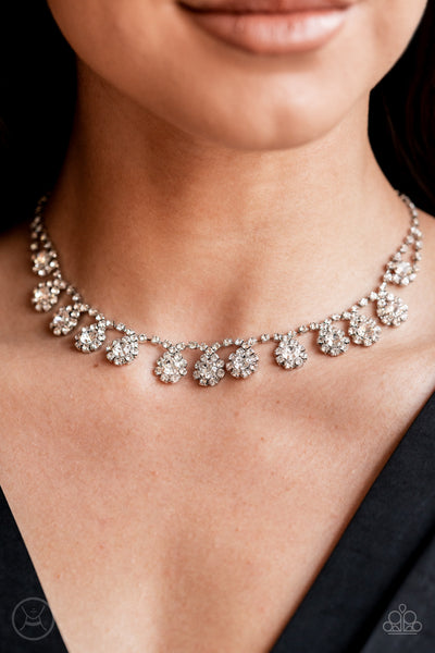 Paparazzi Necklace - Princess Prominence - White Choker