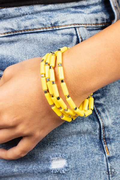 Paparazzi Bracelet - Radiantly Retro - Yellow