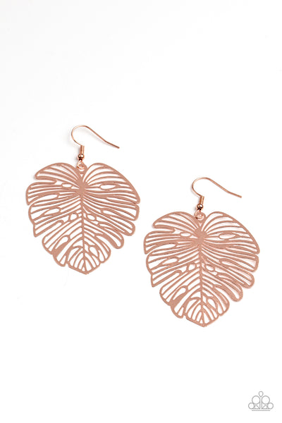Paparazzi Earring - Palm Palmistry - Copper