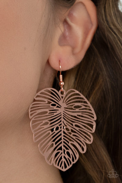 Paparazzi Earring - Palm Palmistry - Copper