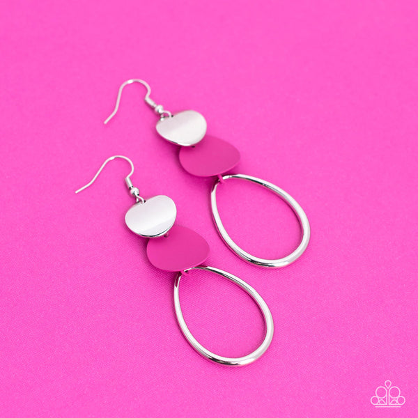 Paparazzi Earring- Retro Reception - Pink