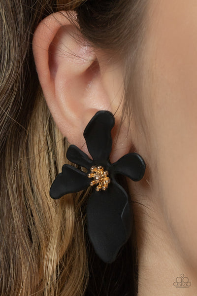 Paparazzi Earring - Hawaiian Heiress - Black