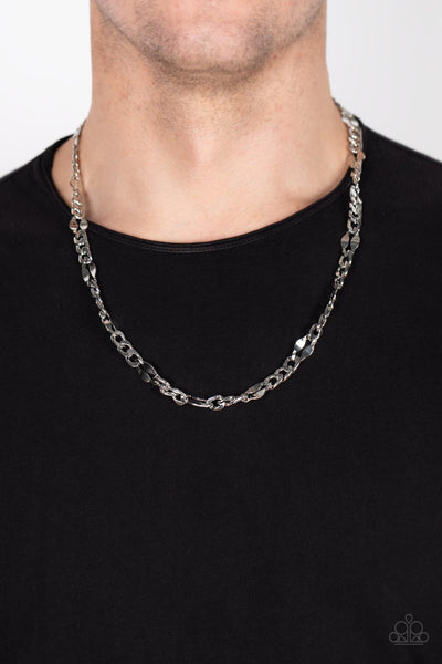 Paparazzi Necklace - G.O.A.T - Silver Urban