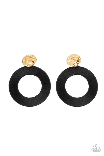 Paparazzi Earring - Strategically Sassy - Black