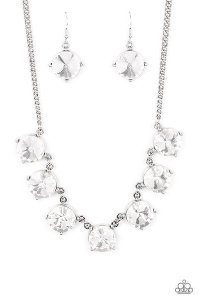 Paparazzi Necklace - The SHOWCASE Must Go On - White