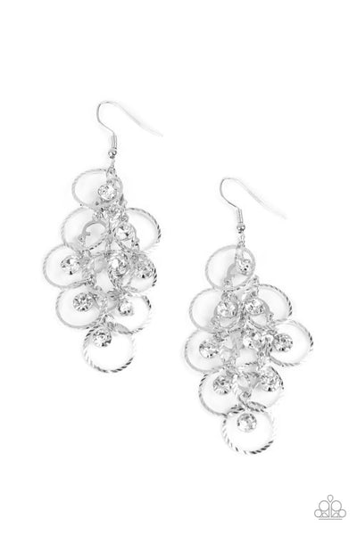 Paparazzi Earring - Head Rush - White