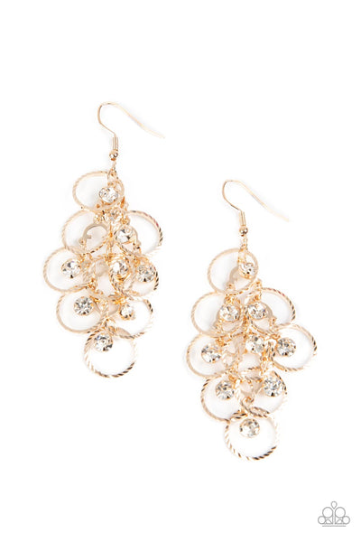 Paparazzi Earring - Head Rush - Gold