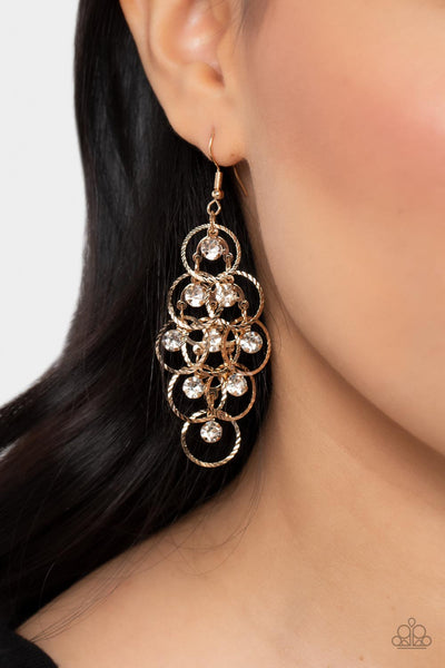 Paparazzi Earring - Head Rush - Gold