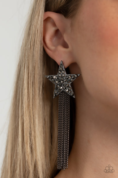 Paparazzi Earring - Superstar Solo - Black