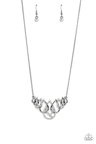 Paparazzi Necklace - Thunderstruck Teardrops - Black