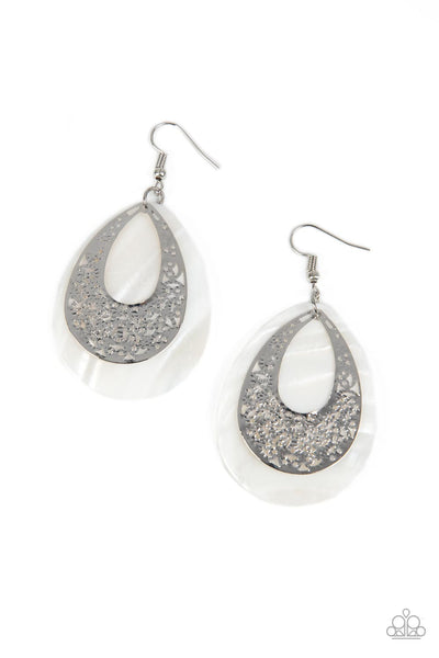 Paparazzi Earring - Bountiful Beaches - White