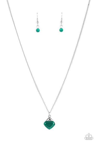 Paparazzi Necklace - Gracefully Gemstone - Green