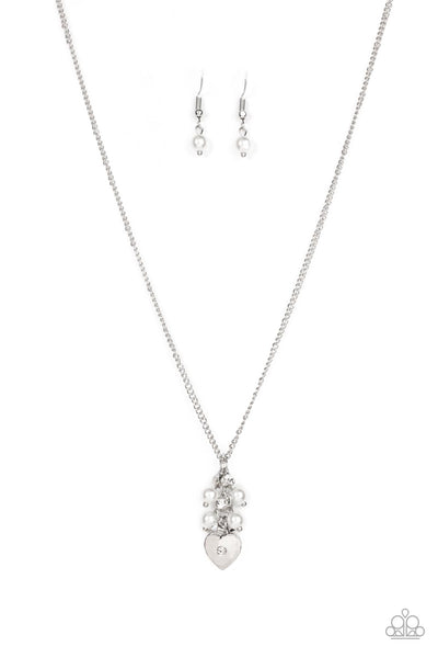 Paparazzi Necklace - Pop It and LOCKET - White