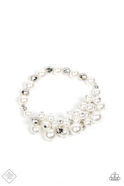 Paparazzi Bracelet - Elegantly Exaggerated - White