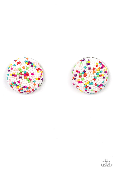 Paparazzi Earring - Kaleidoscope Sky - White
