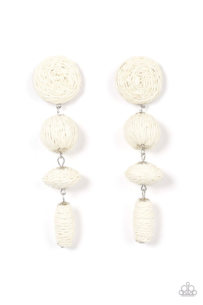 Paparazzi Earring - Twine Tango - White