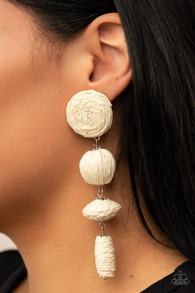 Paparazzi Earring - Twine Tango - White