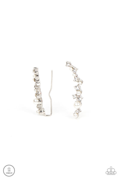 Paparazzi Earring - Couture Crawl - White Crawler
