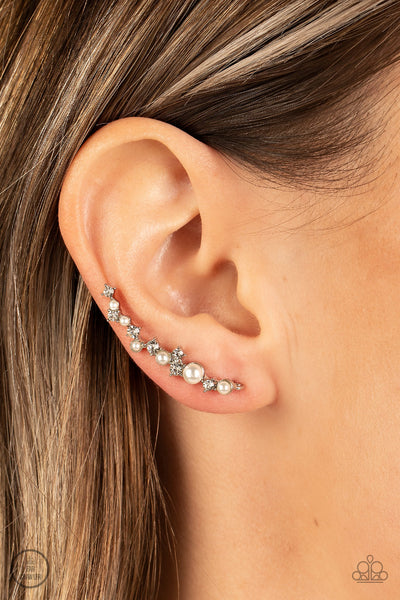 Paparazzi Earring - Couture Crawl - White Crawler